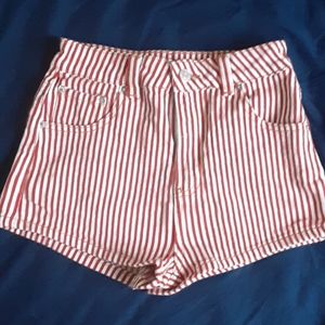 Forever 21 Red and White Striped Shorts